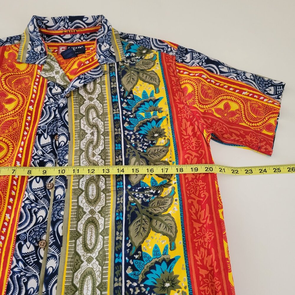Vtg Ralph Lauren Chaps Colorful Paisley Floral Pattern Short Sleeve Size S EUC - Picture 5 of 8